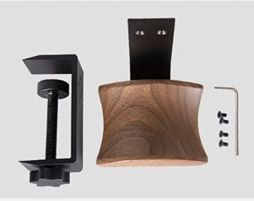 Headset Holder with Walnut Wood and Solid Metal, Headphone Holder Adjustable Design Headset Hanger Compatible with all Headphone Sizes (Walnut)......