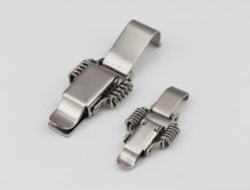 NRC&XRC Stainless Steel All in one Double Spring Locking Latch hasps Chest Toggle Catch Clasp Furniture Hardware Accessories w/Screws (2, L), DK 7...