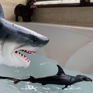Gemini&Genius Great White Shark Hammerhead Shark Toy Set - Sea Animal Action Figure Ocean Model Toy Set -10 Inches Length -Educational, Role Play,...
