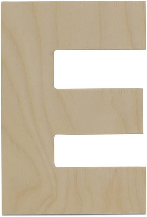 Woodpeckers Wooden Letter E Cutouts 8" - Baltic Birch Plywood - Perfect for Home Decor, Crafts, and Parties - Pack of 1...