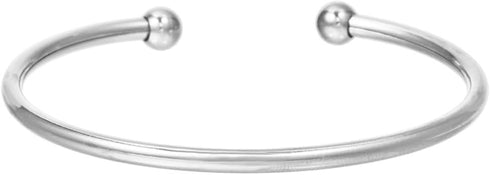 Jude Jewelers Stainless Steel Classic Plain Bead Style Open Cuff Bangle Bracelet...