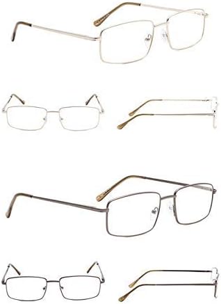 3-pack Large Rectangular Reading Glasses with Spring Temple for Men...