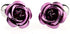 Rose Purple Flower Pair Cufflinks in a Presentation Gift Box & Polishing Cloth...