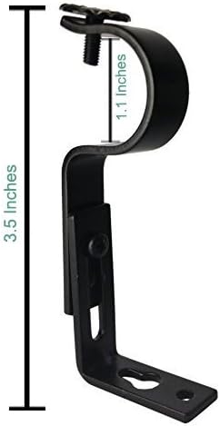 Adjustable Curtain Rod Brackets, Black, Set of 2...