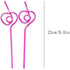 12 PCS Heart-Shaped Party Straws Drinking Sipping Straws, Novelty Props for Wedding Birthday Party…...