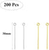200 Pcs Metal Eye Pin Connectors Sewing Pinsjewellery Making Earring Hooks for DIY Crafts Jewellery Kit...