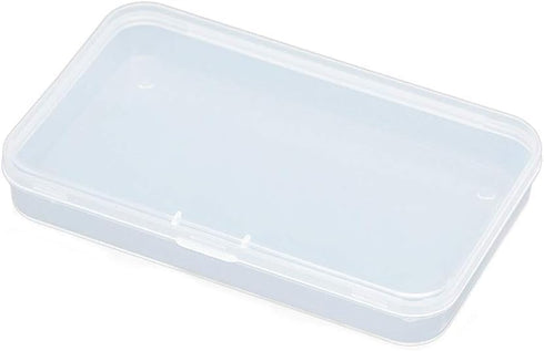 AKOAK Clear Polypropylene Rectangle Mini Storage Containers Box with Hinged Lid for Card,Accessories,Crafts,Learning Supplies,Screws,Drills,Batter...