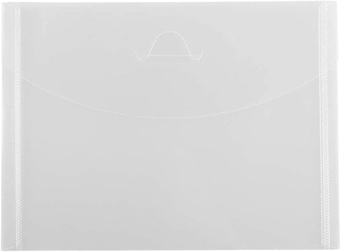 JAM PAPER Plastic Envelopes with Tuck Flap Closure - Booklet - 5 1/2 x 7 3/8 - Clear - 12/Pack...