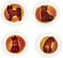 4pcs Ceramics Shiba Dog Relief Seasoning Dishes Sushi Dipping Bowl Appetizer Plate - 3.5 inches...