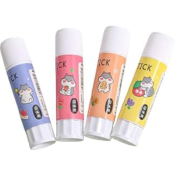 Cute Little Girl Patterns Solid Glues, (1Random Pattern) Cartoon Solid Glue Stick Strong Adhesives for Student Stationery DIY Craft High Viscosity...
