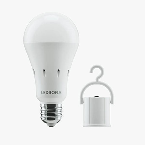Rechargeable Light Bulbs - Pack of 1 - Battery Operated Long Lasting Emergency Light Bulb with Power Cap - 5000K Color Temperature - 850LM (E26 /1...