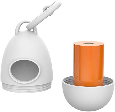 TUG 360° Tangle-Free Retractable Dog Leash with Waste Bag Dispenser (Small, White/Orange)...