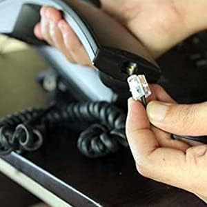 iMBAPrice (Pack of 2) 3 to 25 Feet Black Coiled Telephone Phone Handset Cable Cord (Value Pack)...