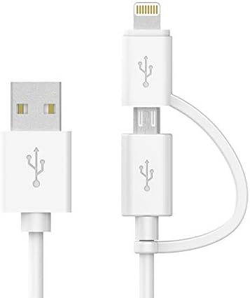 Apple MFi Certified 2 in 1 iPhone Charger Lightning Cable and Micro USB to USB Charger Cord, Compatible iPhone X, 8, 8 Plus,7 Plus, Android Data C...