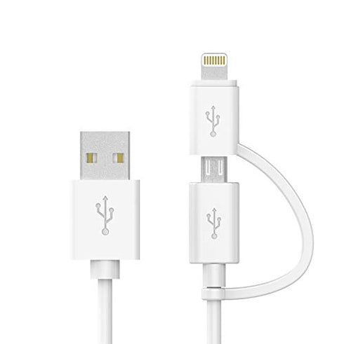 Apple MFi Certified 2 in 1 iPhone Charger Lightning Cable and Micro USB to USB Charger Cord, Compatible iPhone X, 8, 8 Plus,7 Plus, Android Data C...