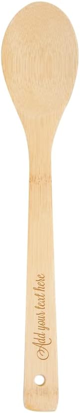 PrintSupremacy Custom Engraved Bamboo Cooking Spoons Set, Non Stick Wooden Kitchen Gadget Pan Cookware, Baking Gift for Housewarming Wedding Birth...