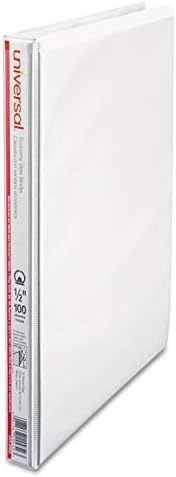Universal Round Ring Economy Vinyl View Binder, 1/2-Inch Capacity, White (UNV20952PP)...