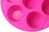 7 Cavity Silicone Air Fryer Muffin Pans Nonstick Brownie Cake Mold Round Pudding Cupcake Recipe Tray Bakeware, Rose...