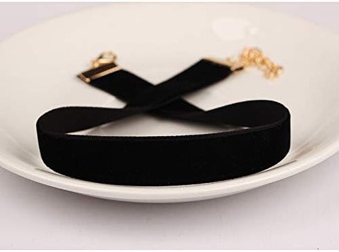 Doubnine Thick Black Choker Velvet Plain Collar Wide Necklace Gothic Jewelry Gift (0.8") (0.8")...