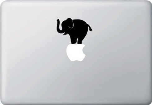 Elephant Balancing Act Decal ** TWO PACK ** Vinyl decal Compatible with Laptop Computer Cars Trucks Vans Walls| BLACK |3.5 x 3 in|CCI862...