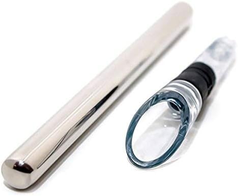 Keep your WINE COLD! 3-in-1 Wine Chiller Stick - Stainless Steel Wine Bottle Cooler - Freezer Stick - with Aerator and Pourer Decanter - for Red a...