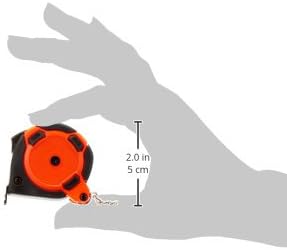 Crescent Lufkin 1/2" x 6' Mini Hi-Viz® Orange Yellow Clad Keychain Tape Measure - Counter Display - CS8506 , Black...