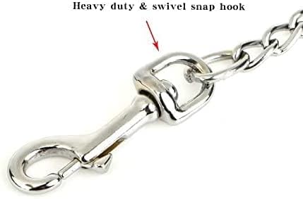 Metal Dog Leash 4FT/6FT Chew Proof Heavy Duty Dog Chain Leash for Medium Large Dogs, Comfortable Handle with Dog Waste Bag Holder, Improved Dog Sa...