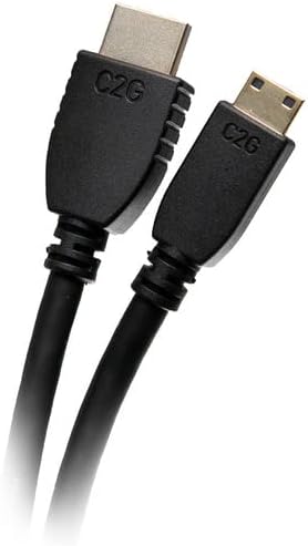 C2G Legrand Mini HDMI to HDMI Ethernet Cable, 4k High Speed HDMI Cable, Black 60 hz HDMI Cable, HDMI Cable 6 ft, 1 Count, 50619...