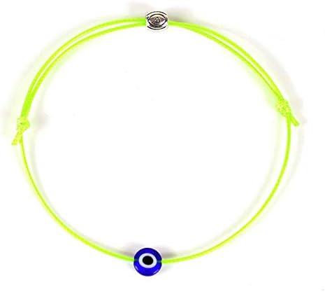 HUNO 6Pcs/Set Evil Eye Ankle Bracelet Lucky Amulet Blue Eye Waterproof String Anklets for Women Kabbalah Protection Jewelry-A...