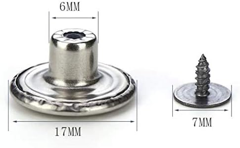 Jean Buttons No Sew 20 Sets Replacement Jean Buttons 17mm Combo Copper Tack Buttons Replacement Kit with Rivets and Metal Base in Plastic Storage ...