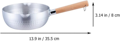 Hemoton Nonstick Saucepan Stainless Steel Yukihira Pan Small Sauce Pot Traditional Japanese Saucepan with Wooden Handle for Ramen Tempura Milk 20c...