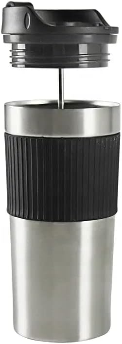 Portable coffee maker, french press, Insulated Mug with double Wall Stainless Steel, 16oz,. French Press Tumbler, French press Mug, Portable coffe...