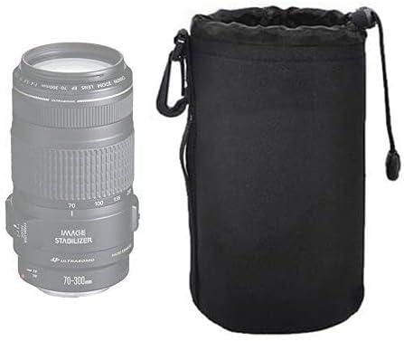 Large Neoprene Soft Lens Pouch For Canon EF 75-300mm f/4-5.6 III Lens, Canon EF 70-200mm f/2.8L IS II USM Lens, Canon EF 70-300mm f/4-5.6 IS USM L...