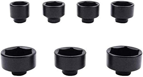 7-Piece Oil Filter Wrench Set, Black, Aluminum, 24mm-38mm...