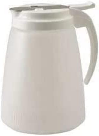 Winco PSUD-32, 32-Ounce Plastic Syrup Dispenser with Plastic Lid and Stainless Steel Slide Cover...