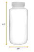 EISCO Reagent Bottle, 1000ml - Wide Mouth with Screw Cap - Polypropylene - Translucent Labs...