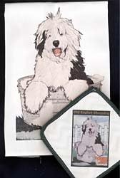 Old English Sheepdog Dish Towel & Potholder...