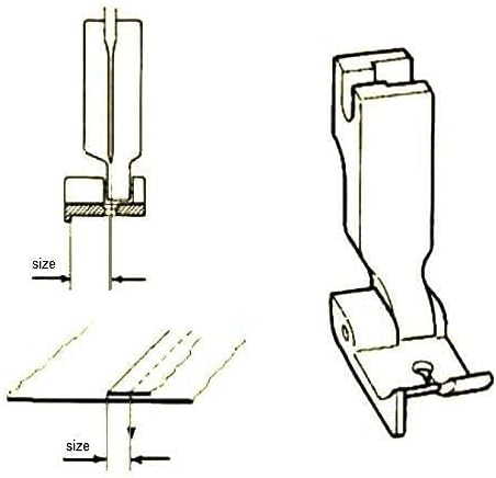 Cutex ™Leather Sewing Teflon Hinged Top-Stitching Presser Foot with Left Guide-1/8''...
