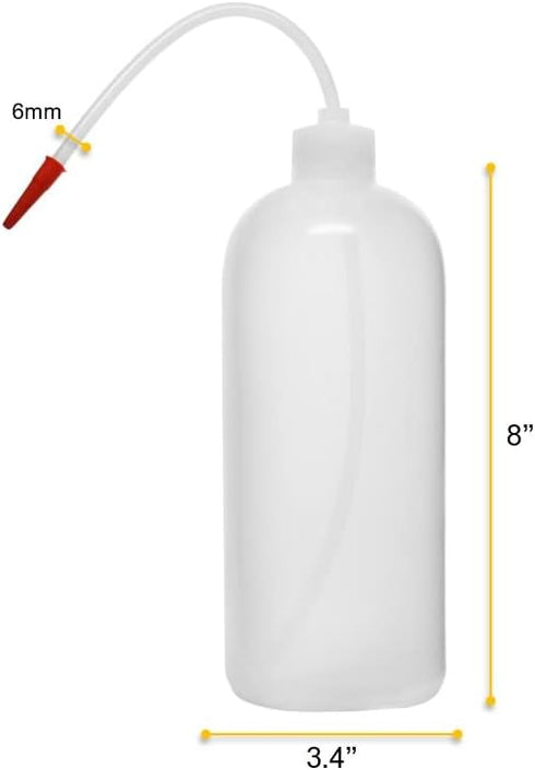 EISCO Wash Bottle, 1000ml - Polyethylene - Translucent, Unbreakable - Screw Cap with Flexible Delivery Tube for Dispensing Liquid - Includes Tube ...