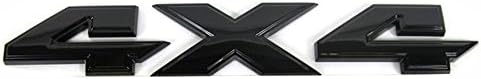 Yoaoo 2Pack Genune Black 4x4 Emblem Badge 3D Emblem Decals Nameplate Flat LetterCompatible with 1500 2500 3500 OEM Matte...