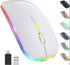 LED Rechargeable Slim Silent Mouse 2.4G Portable USB Optical Office Wireless Mouse (White)...