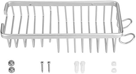 Mumusuki Aluminum Alloy Wall Mounted Storage Shelf Rack with Hooks for Hanging Sponge and Razor, Bathroom Shower Organizer Caddy for Bathroom,Toil...