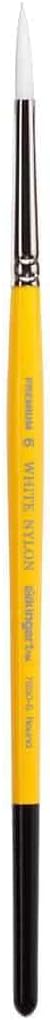 KINGART Premium White Nylon 7950-3 Gold Grip Round Artist Brushes, Synthetic Nylon Hair, Acrylic & All Media, Face Painting, Body Art, Fabric, Cer...