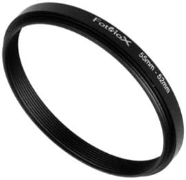 Fotodiox Metal Step Down Ring, Anodized Black Metal 55mm-52mm, 55-52 mm...