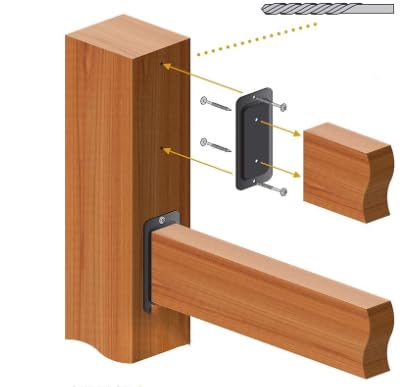 4 Wood Post Plate Connector,Deck Porch Railing Support Base, 2" x 4" Wood Fence Post Anchor BaseDeck Porch Railing Support Base...