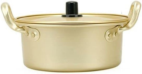 Korea Noodle Pot Aluminum Noodle Pot,Nonstick Double Handle Korean Yellow Aluminum Noodles Pot,Cookware for Kitchen,Great for Soup,Pasta(16CM)...