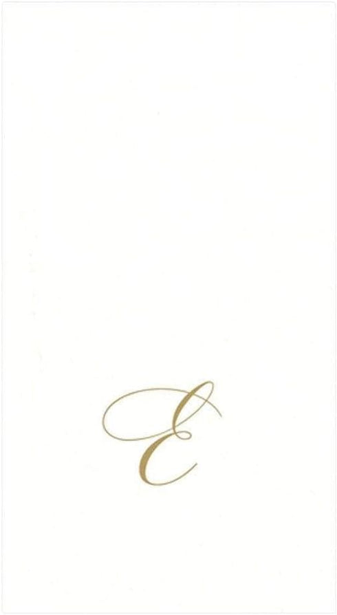 Caspari White Pearl Paper Linen Guest Towels, Monogram Initial, Pack of 24...