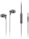 Lenovo - 110 Analog in-Ear Headphones - in-Line Microphone - 3.5mm Connectivity - Play & Pause Button - 3 Sizes of Ear Tips Included,Grey...
