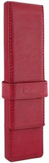 Leather Double Pen Case Pencil Pouch Holder for Two Fountain Ballpoint Rollerball Pens and Pencils (Red)...
