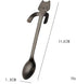 10PCS Stainless Steel Cute Mini Cat Spoon for Tea, Coffee, Dessert, Sugar, Ice Cream, etc (11.5cm/4.5inch) Black...